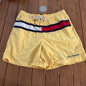 2001 Y2K Tommy Hilfiger Men’s Size Large Swimsuit Vintage Yellow Swim Shorts